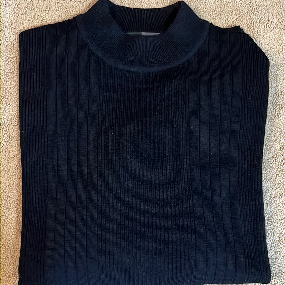 J. Ferrar black Merino wool sweater XL